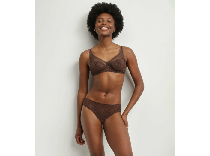 Culotte midi en dentelle léopard Chocolat Dim Generous Édition Limitée