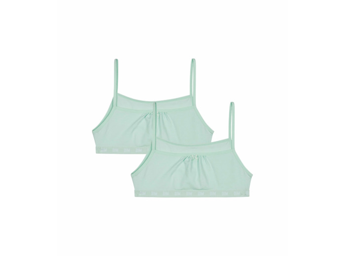 Lot de 2 brassières sans armature en coton bio Bleu Pastel Skin Care