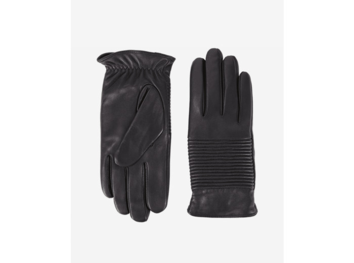 Gants En Cuir Avec Effet Matellase black