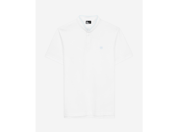 Polo Manches Courtes Col Officier Broderie Tk white / duck blue