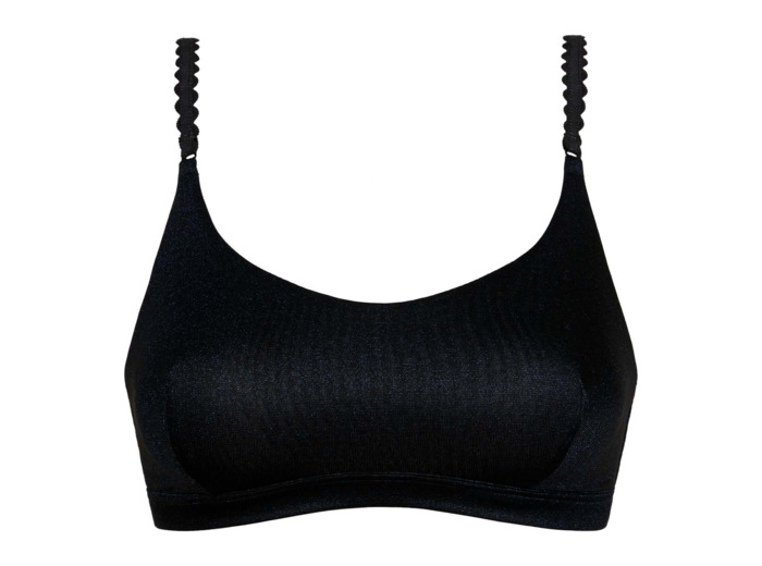 Brassière femme sans armatures en microfibre satinée Bleue Starlight