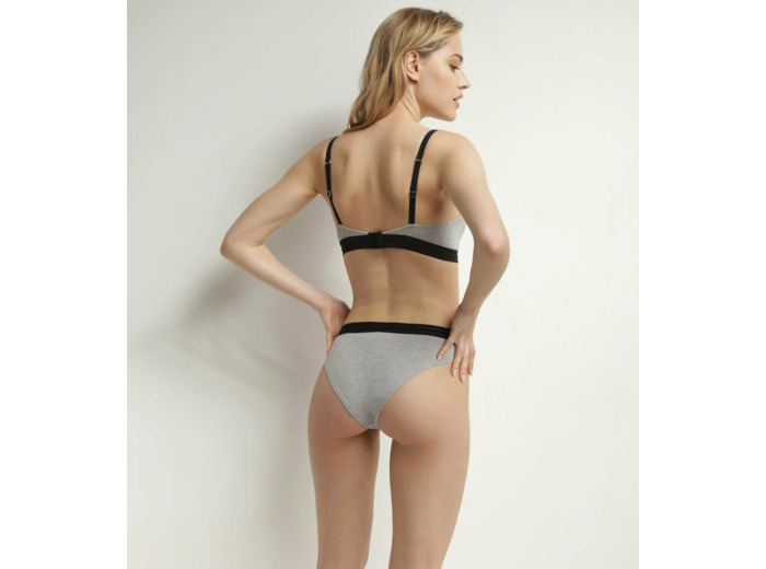 Soutien-gorge triangle Gris Chiné à paillettes Dim Jersey Sparkle