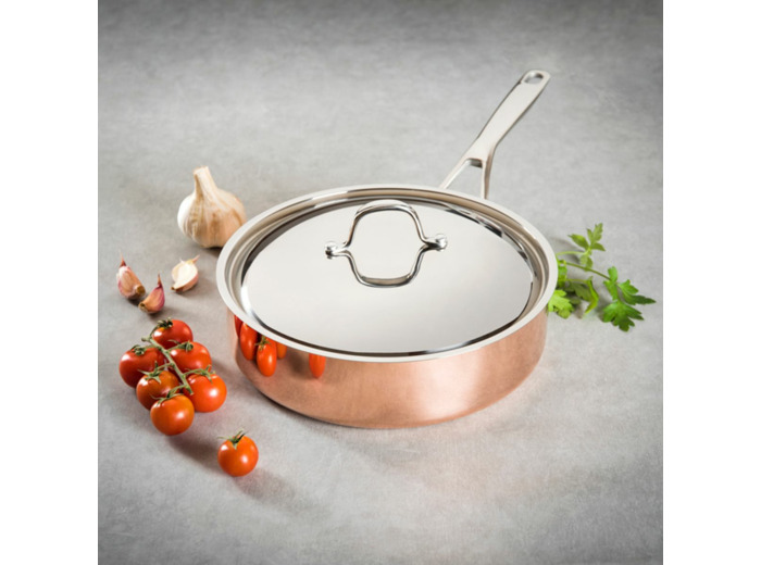 B'CHEF Sauteuse a/couvercle 28 cm cuivre