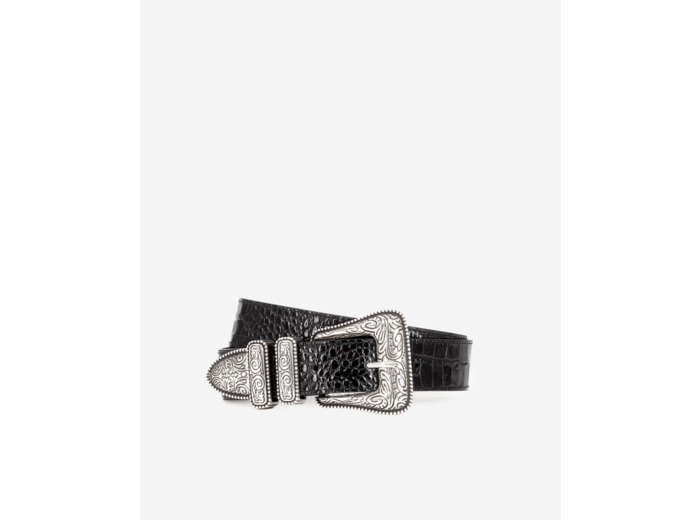 Ceinture Large Imprime Croco black