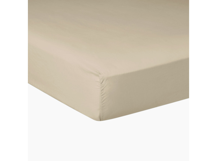 DRAP HOUSSE | Pure White Satin Lavé - Sand