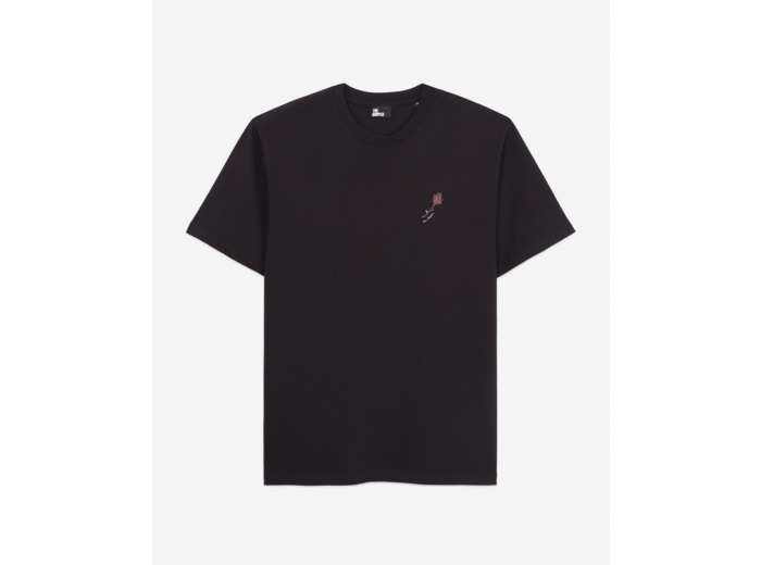 T-Shirt Noir Avec Broderie Fleur black