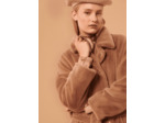 Trench-coat Isotta beige en fausse fourrure