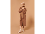 Trench-coat Isotta beige en fausse fourrure