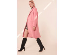 Manteau Marcus rose en drap caban