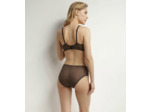 Culotte haute en tulle Chocolat et zébrures dorées Dim Generous