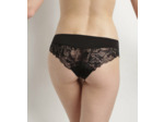 Culotte Noire femme en microfibre et dentelle Generous Essentiel