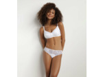 Culotte blanche femme en microfibre et dentelle Generous Essentiel