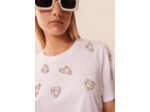 T-shirt Taralove blanc en coton brodé