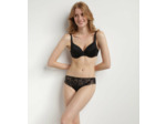 Culotte Noire femme en microfibre et dentelle Generous Essentiel