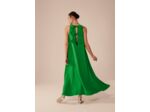 Robe Roxanne-vert émeraude en crêpe