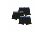 Lot de 3 boxers garçon coton stretch ceinture contrastée Noir EcoDim