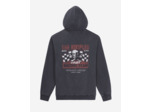 Sweatshirt À Capuche Noir Avec Sérigraphie Racing Skull black washed