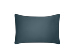 TAIE D'OREILLER | Pure White Satin Lavé - Midnight blue - Finition Black