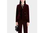 Veste De Costume En Velours Croisee burgundy