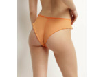 Tanga bloomer en tulle translucide Orange et pois Lurex Dim Shiny Mesh