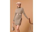 Robe Ralia-beige en laine merinos et alpaga