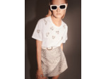 T-shirt Taralove blanc en coton brodé