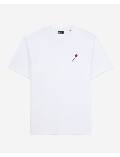 T-Shirt Blanc Avec Broderie Fleur white