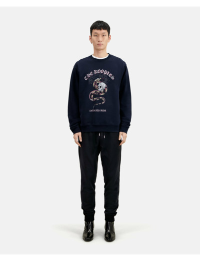 Sweatshirt Avec Print Devant Snake washed navy