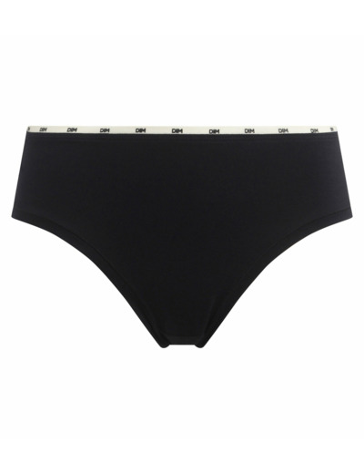 Slip femme en coton modal Noir à galon Beige Dim Icons Essentiel