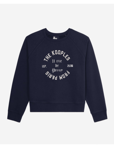 Sweat Avec Print Blason Devant navy