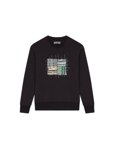 Sweat noir multicolore