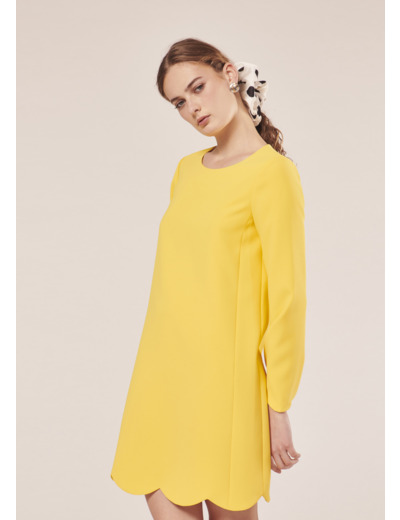 Robe Ruoda Jaune en Polyester