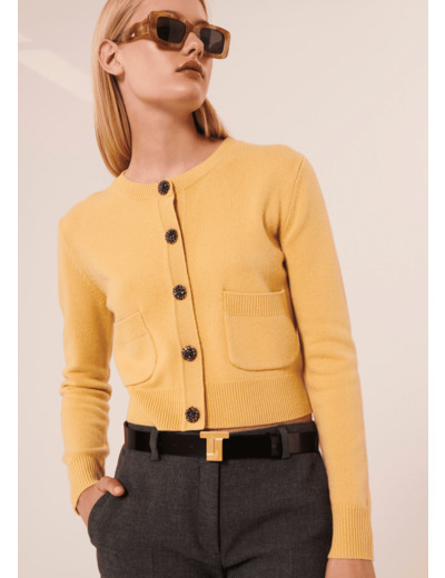 Gilet Gyslain jaune en laine