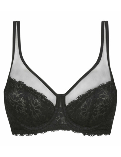 Soutien-gorge emboitant dentelle fleurs Noir Generous Édition Limitée