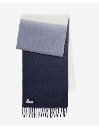 Tie And Die Scarf With Fringes navy