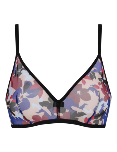 Soutien-gorge triangle souple en tulle floral Flower Transparency