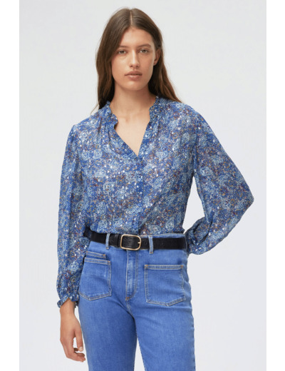 Chemise en imprimÃ© floral et fil de lurex - CELESTE