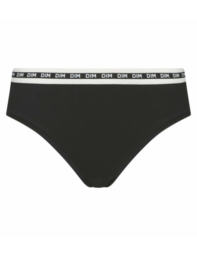 Shorty femme coton modal Noir à ceinture contrastée Dim Icons Essentiel