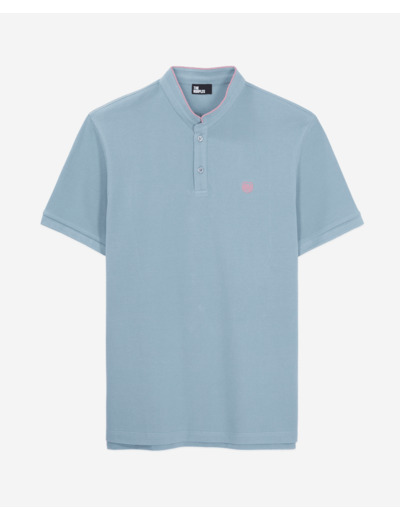 Polo Bleu Clair En Coton blue grey