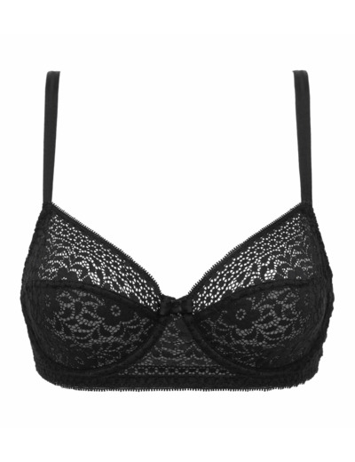 Soutien-gorge à armatures en dentelle florale recyclée Noir Sublim