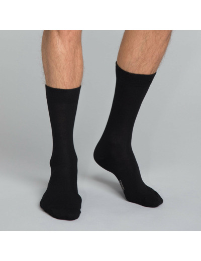 Mi-chaussettes coton X3 noir Homme Basic Coton