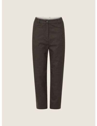 Pantalon droit gris/ tomette