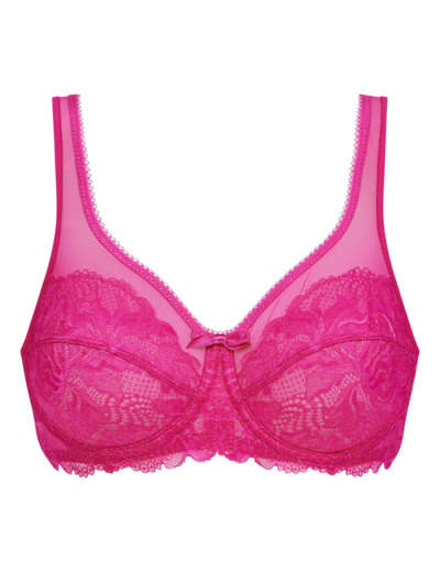 Soutien-gorge emboîtant dentelle et tulle Fuschia Generous Essentiel