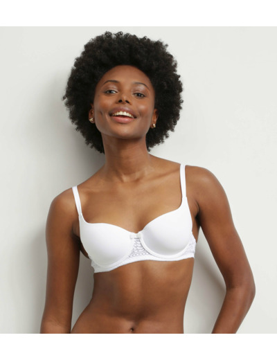 Soutien-gorge corbeille en dentelle florale recyclée Blanc Dim Sublim