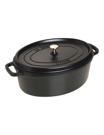 Cocotte ovale 37 cm Noir mat