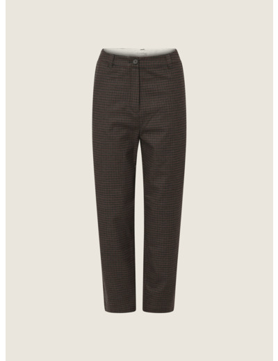 Pantalon droit gris/ tomette