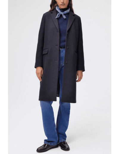 Manteau droit mi-long en laine mélangée - MALO