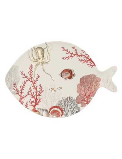 CORAL REEF Assiette plate en forme de poisson 31x21,5cm