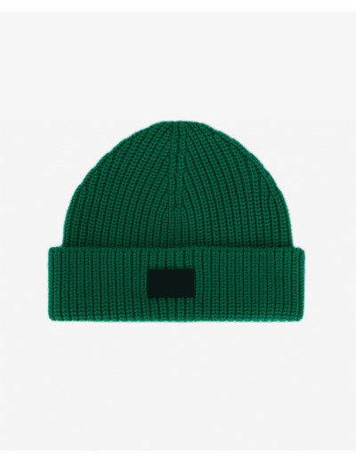 Bonnet En Laine Avec Patch En Cuir green