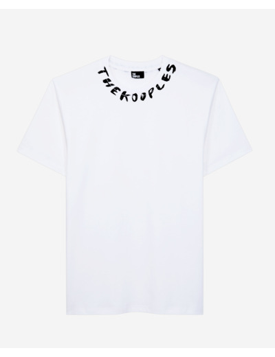 T-Shirt Manches Courtes A Print Sur L'Encolure white